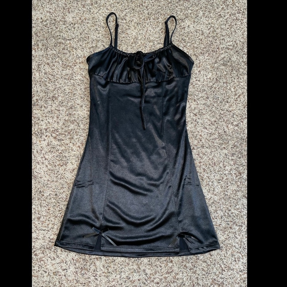 Sugar Thrillz Noir Cupid's Crush Satin Dress